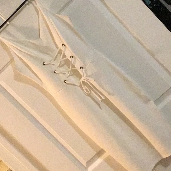 Front Lace-Up Mini Tank Dress NWOT - Picture 6 of 8